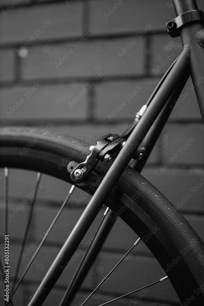 Black and white photography of a bicycle close up. Background Black and white photography of a bicycle close up. Background