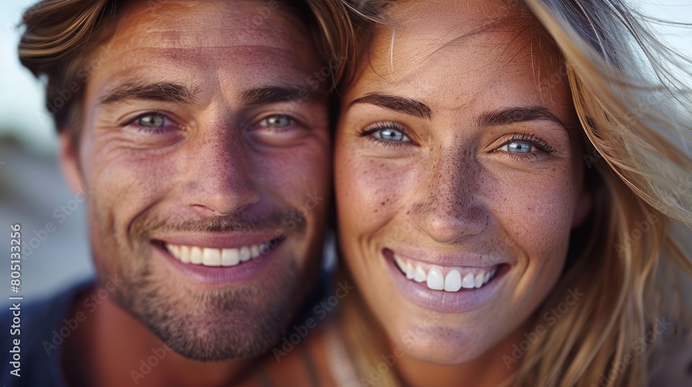 Man and Woman Smiling for Camera Man and Woman Smiling for Camera