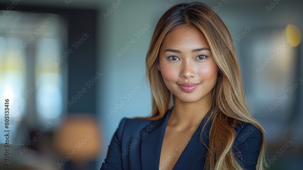Naklejka premium Woman With Long Hair Posing