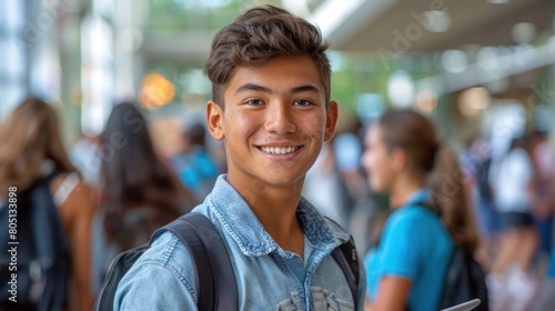 Smiling Young Man With Backpack