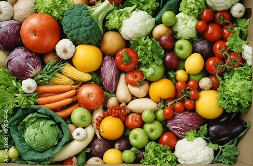 Fresh Fruits and Vegetables Display