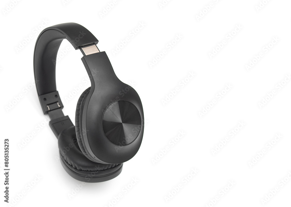Wireless headphones close up isolated on a white background Wireless headphones close up isolated on a white background