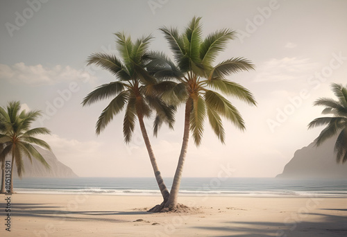 palm tree on minimal background © MINIMAL ART