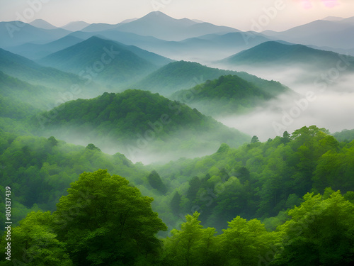 misty mountain landscape