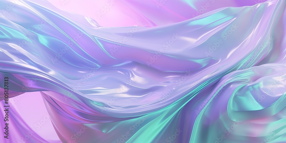 Abstract of pink, blue and green texture silk material pattern wave surface in aesthetics style background scene Abstract of pink, blue and green texture silk material pattern wave surface in aesthetics style background scene
