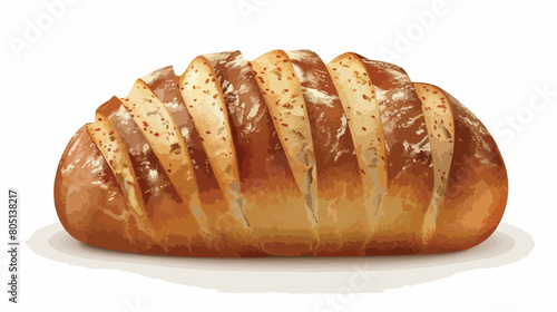 Loaf of fresh bread on white background Vector style