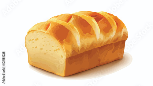 Loaf of fresh bread on white background Vector style