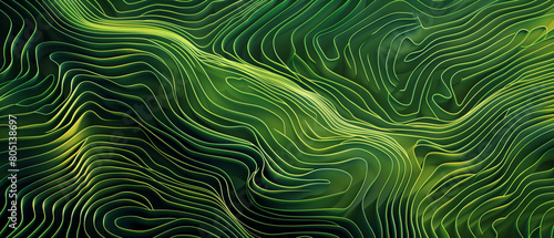 Abstract organic green shapes, green lines, pattern, wave, banner background