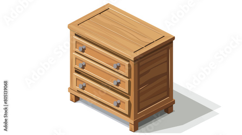 Low wooden Cabinet with drawers in isometric view Vector © Jasmin