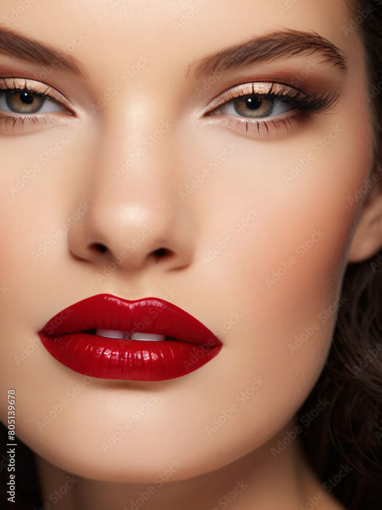 a close up photo of woman in lipstick a close up photo of woman in lipstick