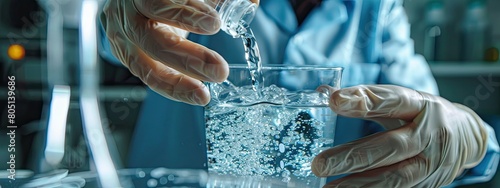 a biologist conducts experiments on water photo