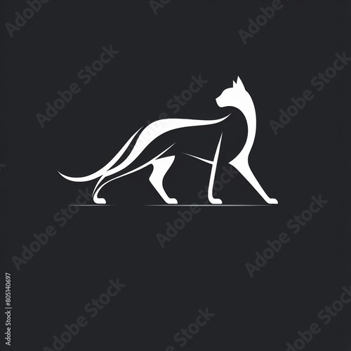 silhouette of a cat logo  generative ai