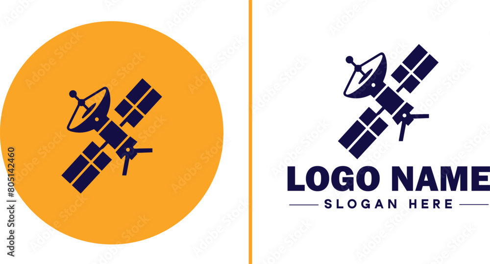 satellite icon technology communication flat satellite logo sign symbol editable vector satellite icon technology communication flat satellite logo sign symbol editable vector