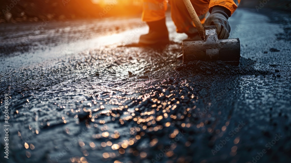 builders, asphalt, road repair