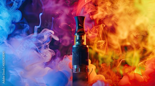 colored smoke electronic cigarette close-up
