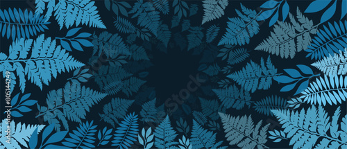 circular leaf background, dark and deep theme, editable vector eps 10