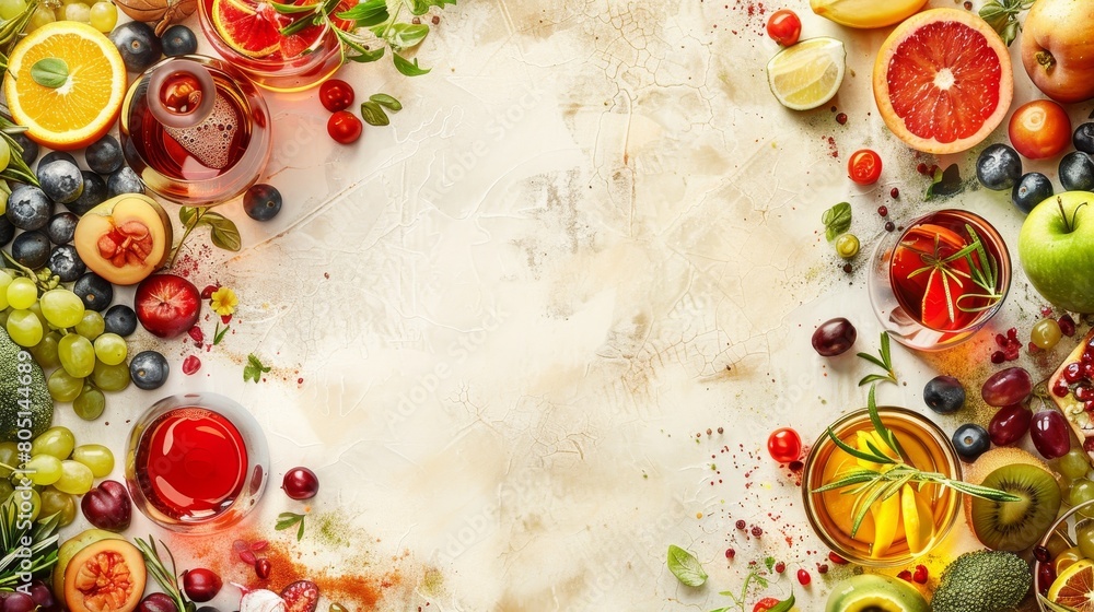 Food and Drink Appetizing: An illustration of food and drink arranged in an appetizing manner Food and Drink Appetizing: An illustration of food and drink arranged in an appetizing manner