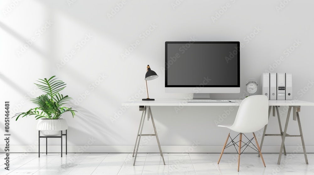 Office and Workspace Minimalist Style: A photo featuring the minimalist style of an office or workspace Office and Workspace Minimalist Style: A photo featuring the minimalist style of an office or workspace