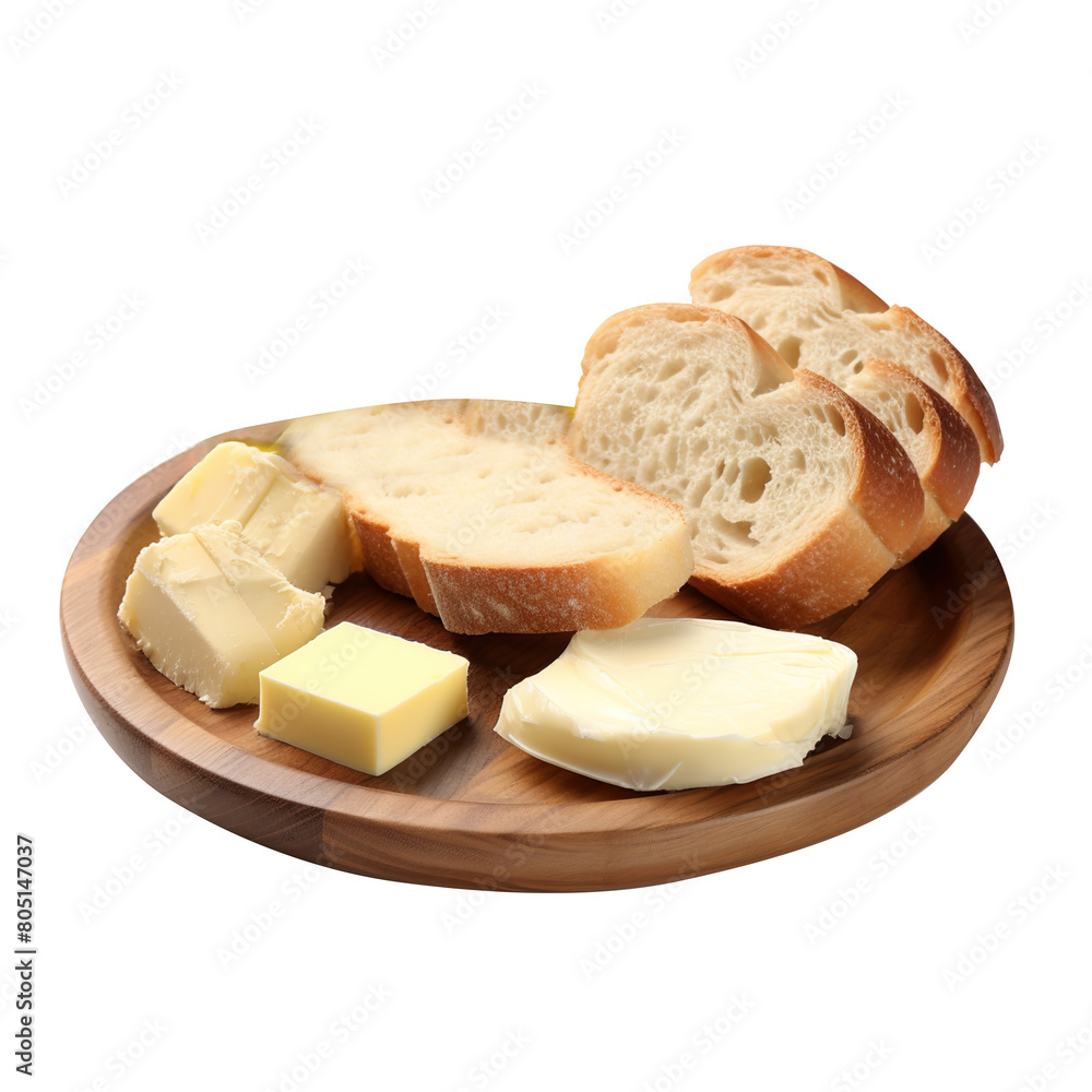 cheese on cutting board on transparent background, clipping path, png, 