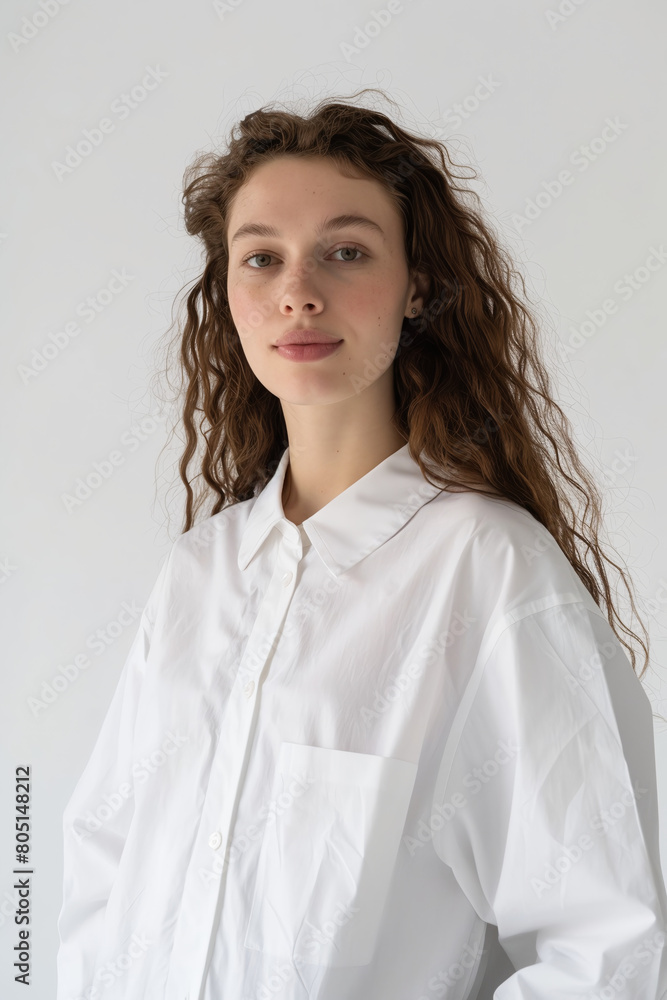 A model in white clothes is depicted in the environment. Clothes made of natural fabric. Mocap A model in white clothes is depicted in the environment. Clothes made of natural fabric. Mocap