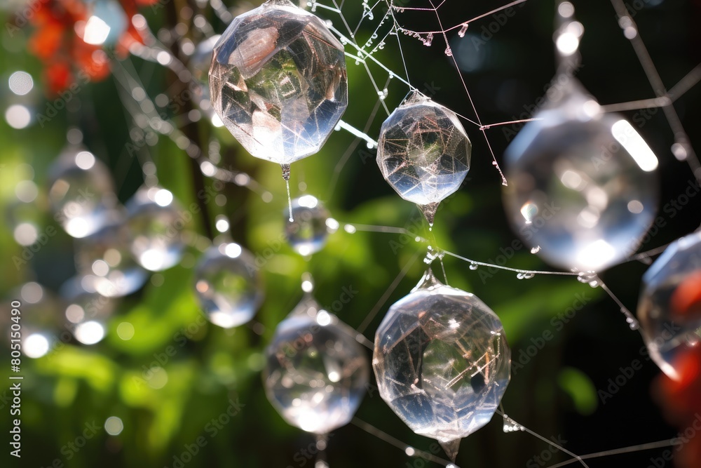 Crystal Spiderweb Countdown: A spiderweb made of enchanted crystals, each strand counting down to a magical occurrence. Crystal Spiderweb Countdown: A spiderweb made of enchanted crystals, each strand counting down to a magical occurrence.