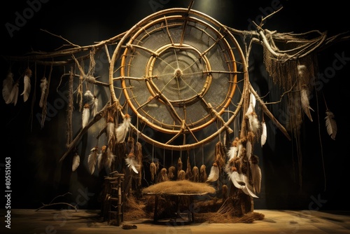 Dreamcatcher Countdown: A giant dreamcatcher with feathers that rustle, counting down to a dreamlike event.