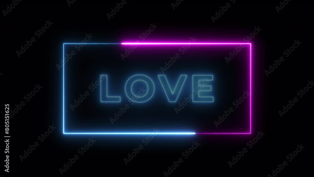 love neon sign animation. 4k video love neon sign animation. 4k video