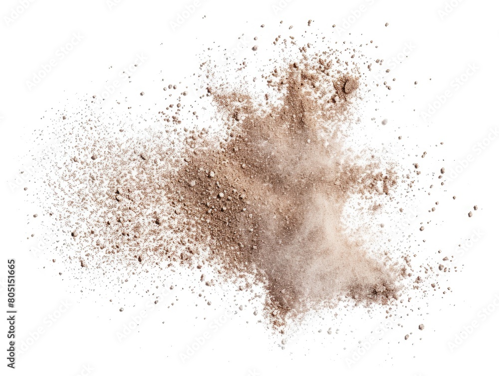House Dust: High Magnification of Dust Particles Isolated on White Background
