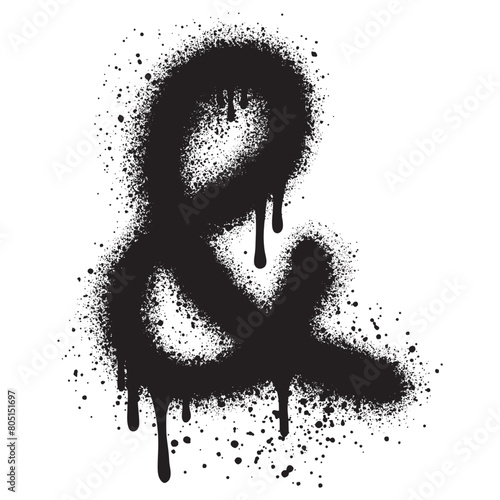 graffiti Ampersand letter sign  Sprayed with spray paint isolated on white background. Spray art