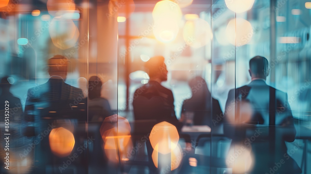 Corporate business team and manager in a meeting. Blurred image of people having business seminar Corporate business team and manager in a meeting. Blurred image of people having business seminar