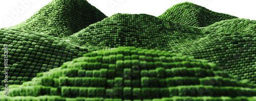 Green hill isolated on transparent background