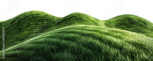Green hill isolated on transparent background