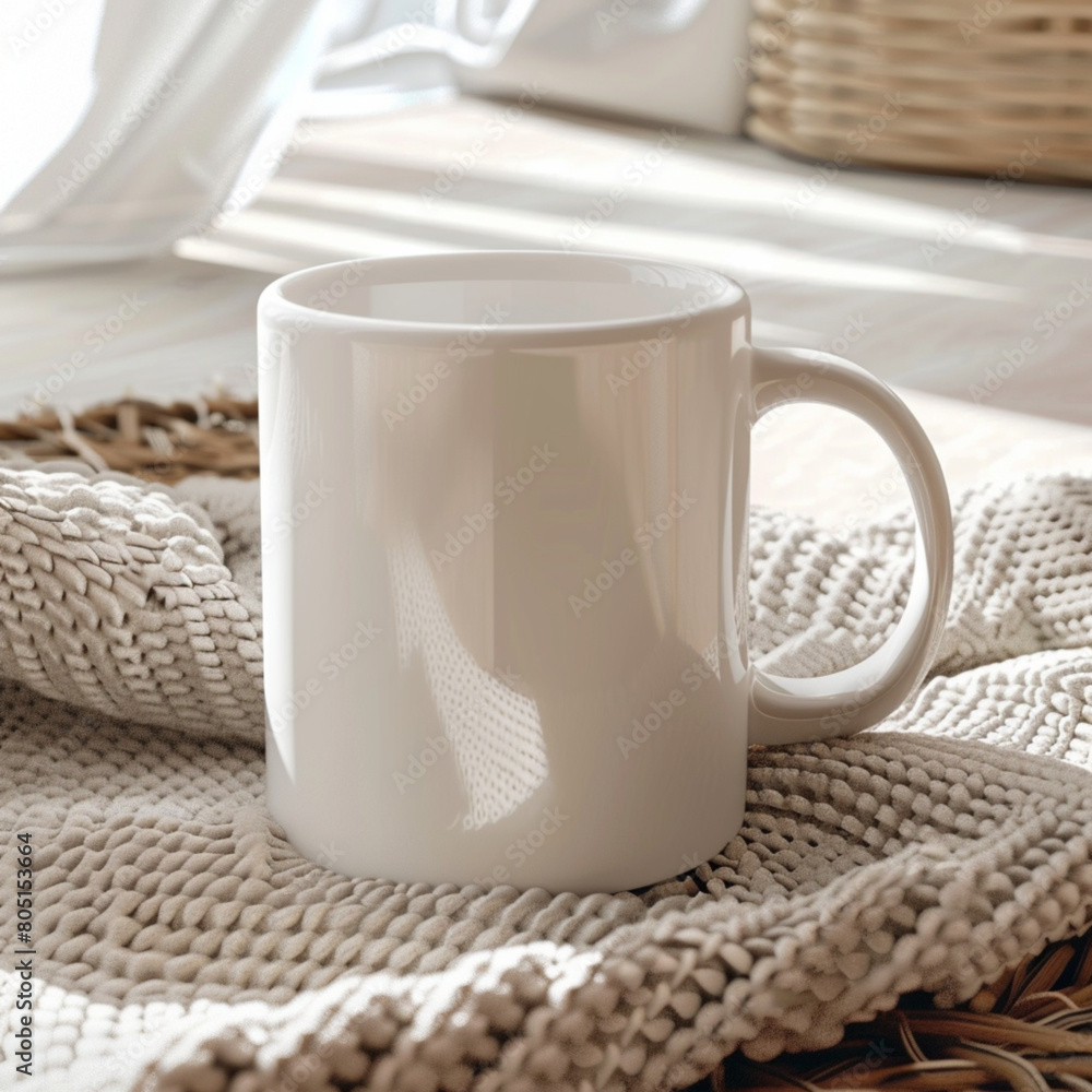 mug mockup, blanket background, handheld, aerial view, minimalist outlines, large-scale, captivating, product sitting on table, photorealistic, blank white mug, taken in a house mug mockup, blanket background, handheld, aerial view, minimalist outlines, large-scale, captivating, product sitting on table, photorealistic, blank white mug, taken in a house