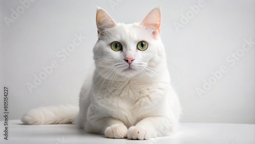 cat on a white