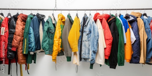 A rack of clothes with a variety of colors and styles