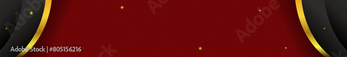 YouTube Channel Red Horizontal Cover Design red, black, and golden color combination. vector illustration luxurious BG 