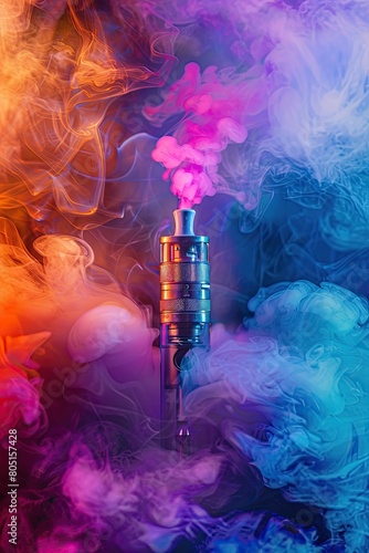 colored smoke electronic cigarette close-up