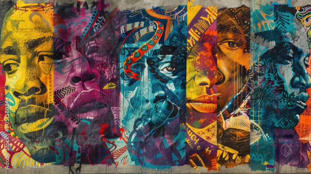 Fototapeta premium Juneteenth Tribute Mural: Black History and Liberation