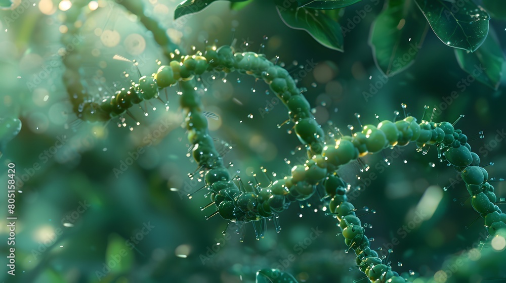 Fototapeta premium Underwater scene with a green sea urchin, an octopus exploring a coral reef in dappled sunlight