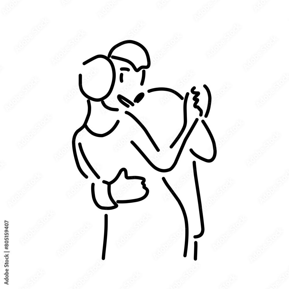 dancing couple line icon dancing couple line icon