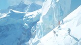Snowfall, Man, Mountains, Adventure, Glaciers