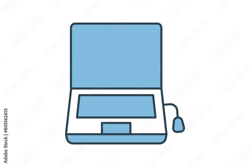 laptop icon. icon related to education and online education. suitable for web site, app, user interfaces, printable etc. flat line icon style. simple vector design editable laptop icon. icon related to education and online education. suitable for web site, app, user interfaces, printable etc. flat line icon style. simple vector design editable