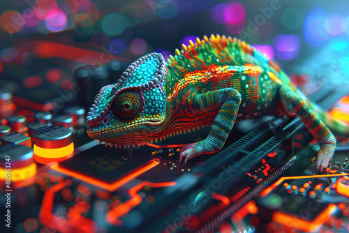 Chameleon Blending In: Modern Computer Mainboard