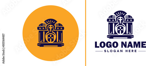 Treasure chest icon money lock box flat Treasure chest logo sign symbol editable vector