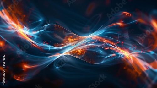 Blue wave particle, scientific style, modern background for presentation and poster 