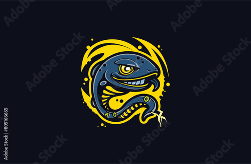 Catfish vector illustration flat design logo