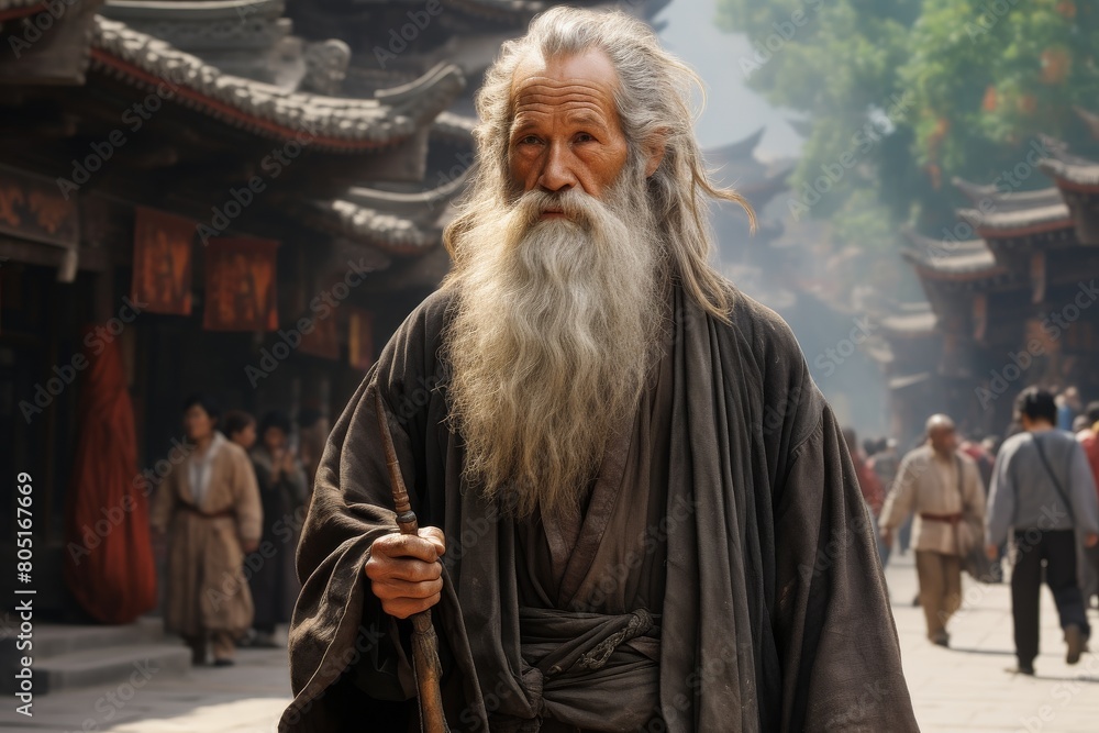 Bearded Man With Long White Beard Bearded Man With Long White Beard