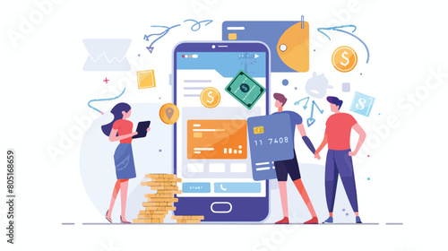 Money transfer landing page concept illustration photo