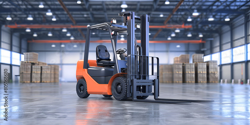 Smart Warehouses of the Future AI-Controlled Forklifts at Work inventory cargo warehouse background