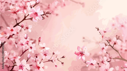 Mother style day banner with cherry blossom greeting card